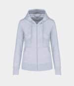 KARIBAN ECOLOGISCHE DAMESSWEATER MET CAPUCHON EN RITSSLUITING