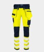 PROJOB WORKWEAR 6573 SIGNALISATIESTRETCHBROEK MET KNIEZAKKEN EN SPIJKERZAKKEN EN ISO 20471 KLASSE 2/1