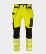 PROJOB WORKWEAR 6571 SIGNALISATIESTRETCHBROEK MET KNIEZAKKEN EN SPIJKERZAKKEN EN ISO 20471 KLASSE 2