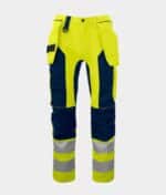 PROJOB WORKWEAR 6513 SIGNALISATIEBROEK MET KNIEZAKKEN EN SPIJKERZAKKEN EN ISO 20471 KLASSE 2
