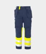 PROJOB WORKWEAR 6502 SIGNALISATIEBROEK MET KNIEZAKKEN EN SPIJKERZAKKEN EN ISO 20471 KLASSE 1